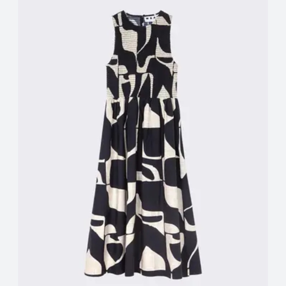 WRAY Flor Midi Dress Printed black and cream Women's Dress SZ M used - Picture 2 of 15